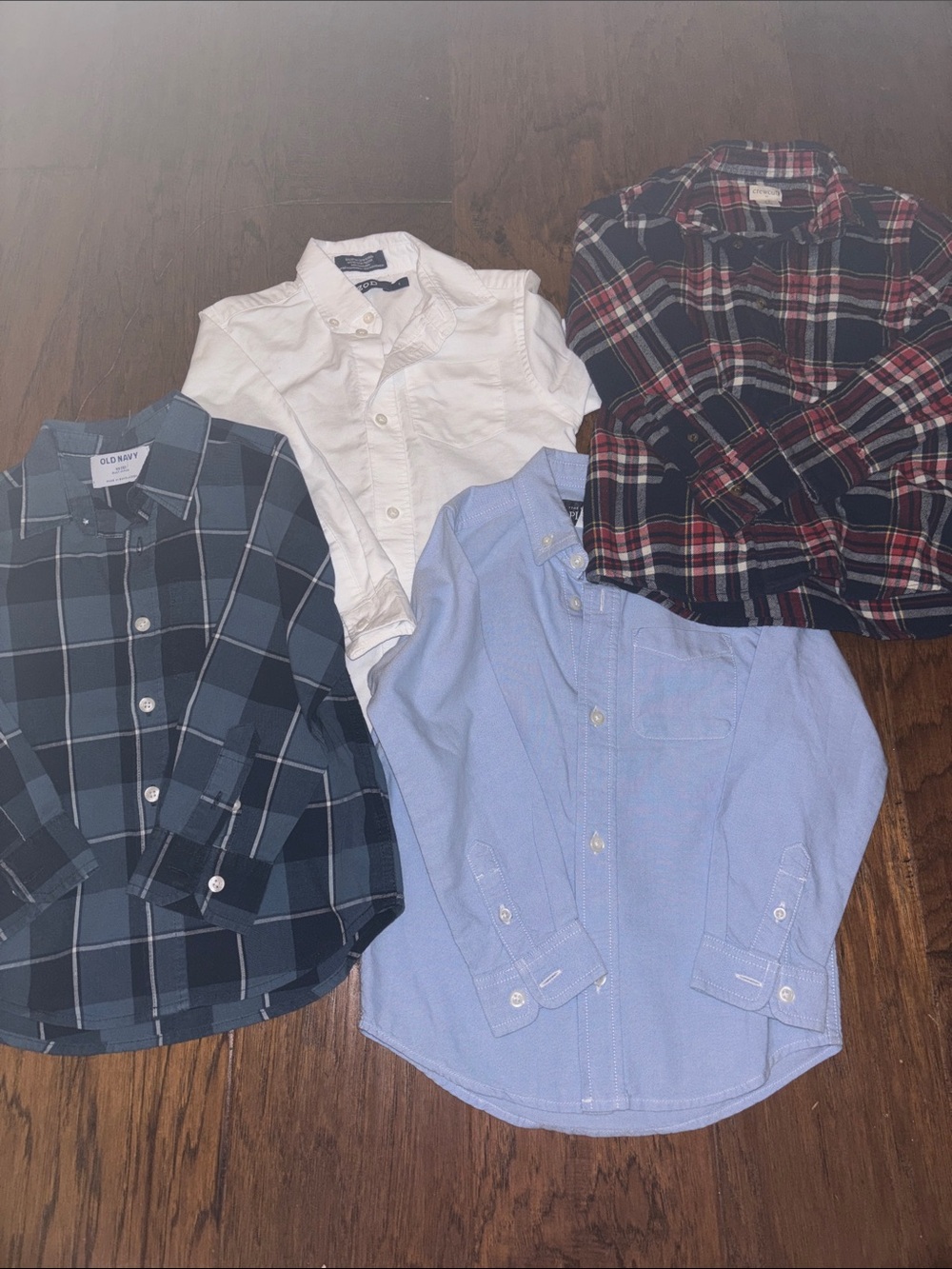 Button-Up Shirt Lot - Plaid, White, Light Blue, Navy